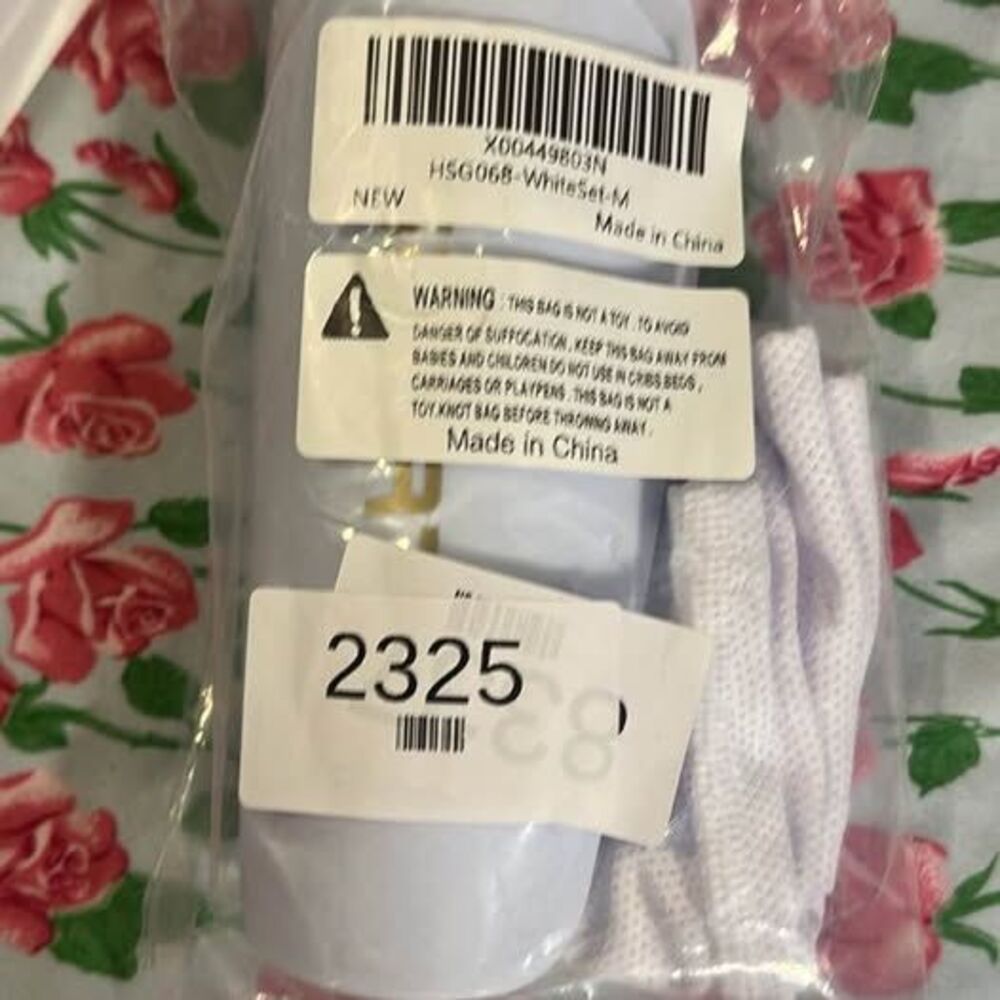 White Athletic Compression Sleeve Set Size M